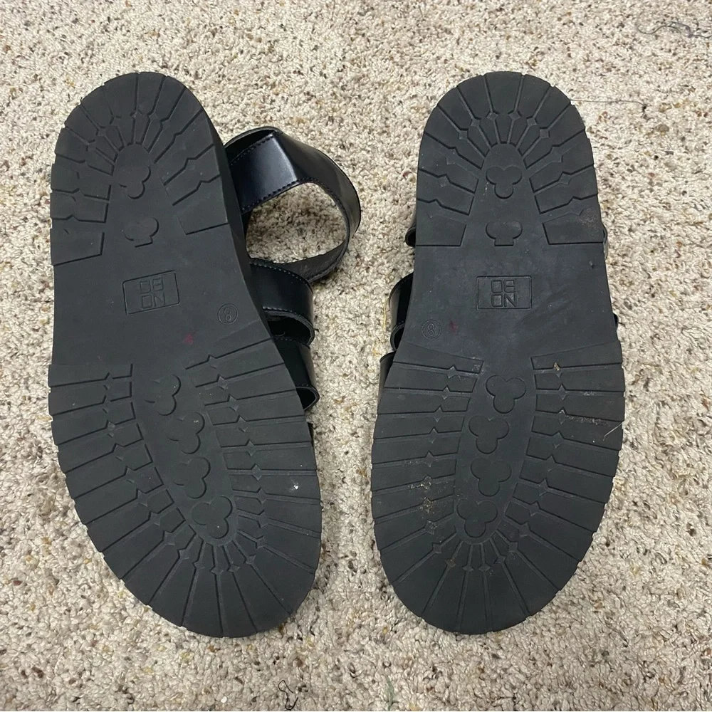 NOBO women's size 8 chunky fisherman sandals platform y2k strappy black shoes